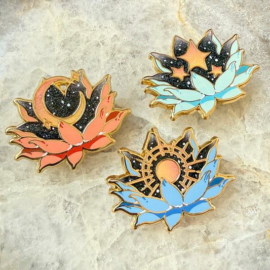Celestial Lotus | Enamel Pins - Aurigae Art &Illustration