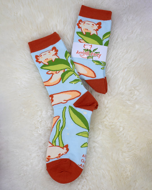 Axolotl Party | Socks - Aurigae Art &Illustration