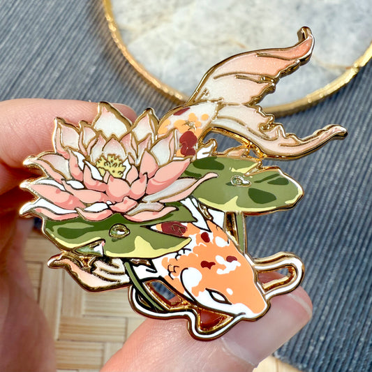 Sea Rose Koi | Enamel Pins - Aurigae Art &Illustration