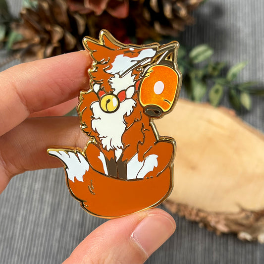 Fox with a lantern | Enamel Pins - Aurigae Art &Illustration