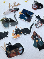 Load image into Gallery viewer, The Witch&#39;s Kitten | Stickers - Aurigae Art &amp;Illustration
