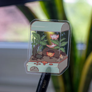 Clear Axolotl Tank | Stickers - Aurigae Art &Illustration