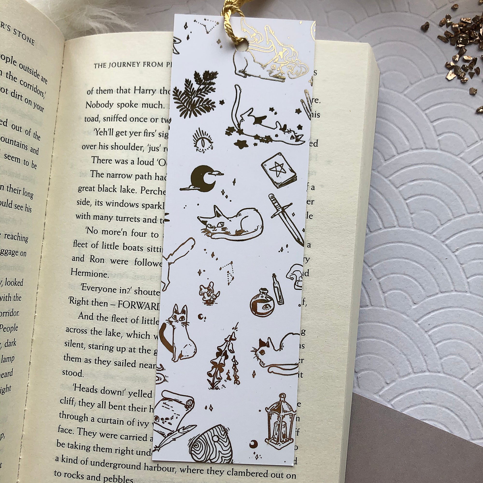 The Witch's Cat | Gold Foil Bookmark - Aurigae Art &Illustration